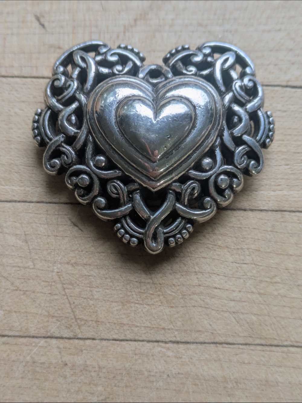 Brighton Silver Heart Filigree Paper Weight, 67 Grams